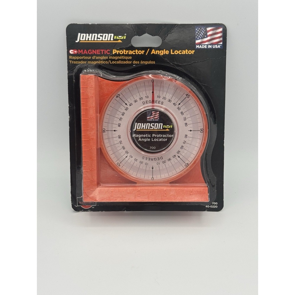 Johnson Level & Tool 700 Magnetic Protractor/Angle Locator,  Orange, New‎